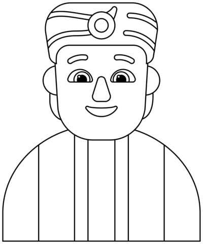 Man Genie Emoji Coloring Page